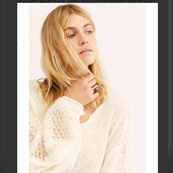 Free PeopleWomen's White Cream Tea Sweater - Picture 3 of 8